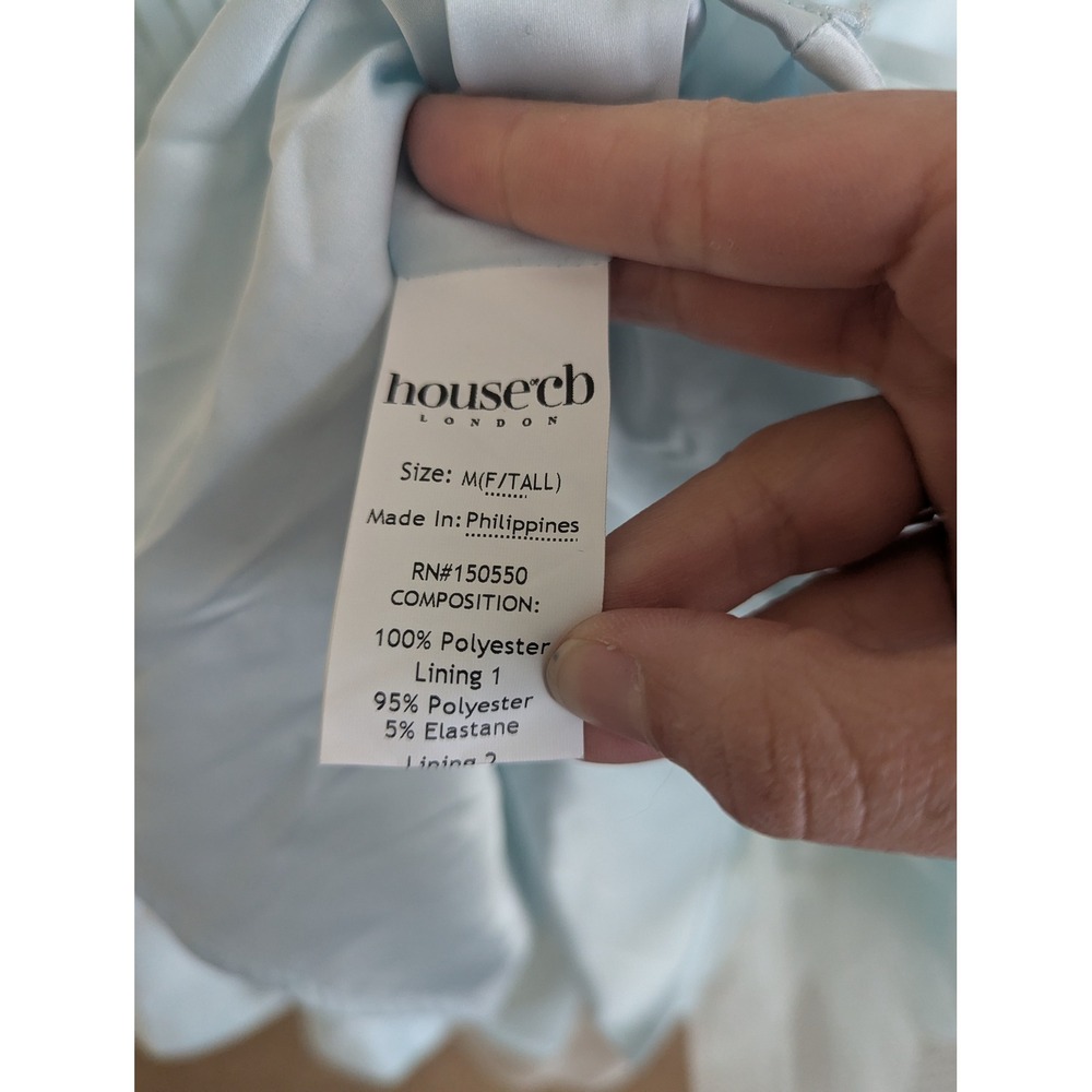 House of CB Imani dress size M Plus Cup Tall blue satin corset mini NWT - Picture 9 of 9